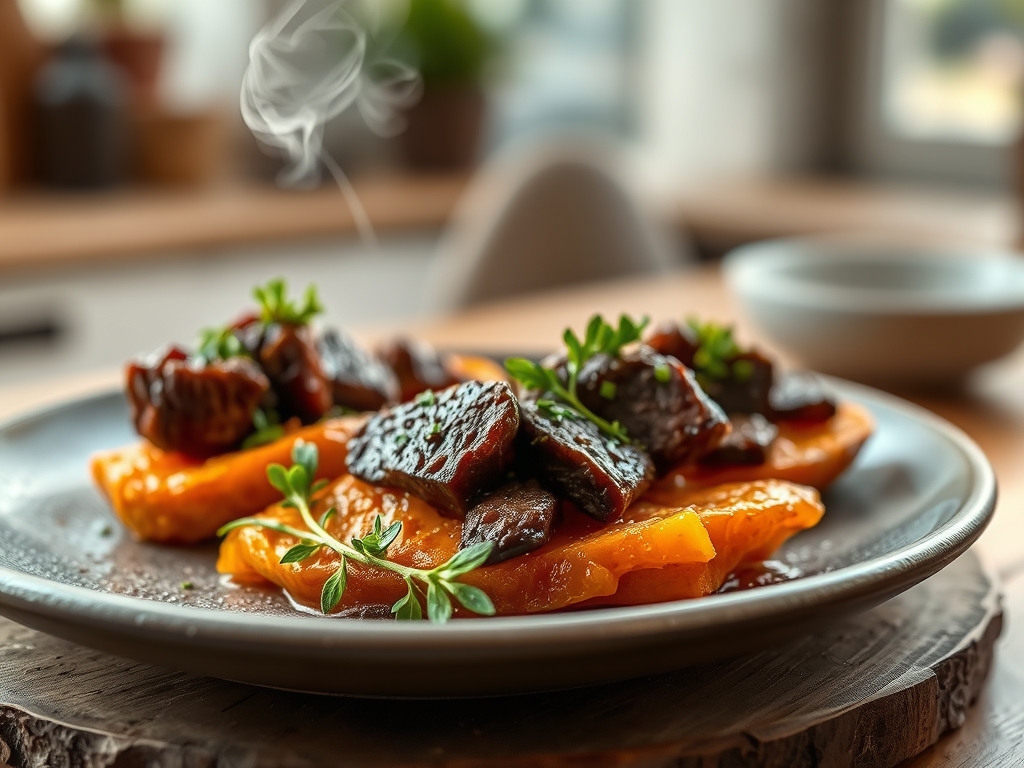 Freshly prepared beef sweet potato recipes
