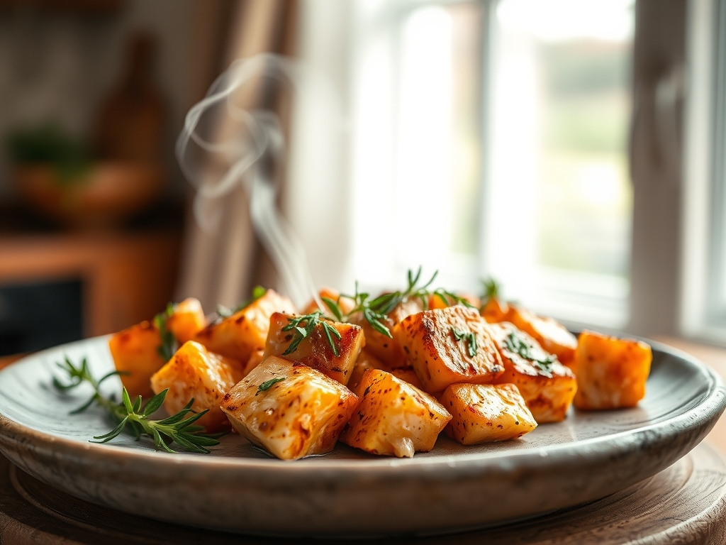 Freshly prepared cubed salmon recipes