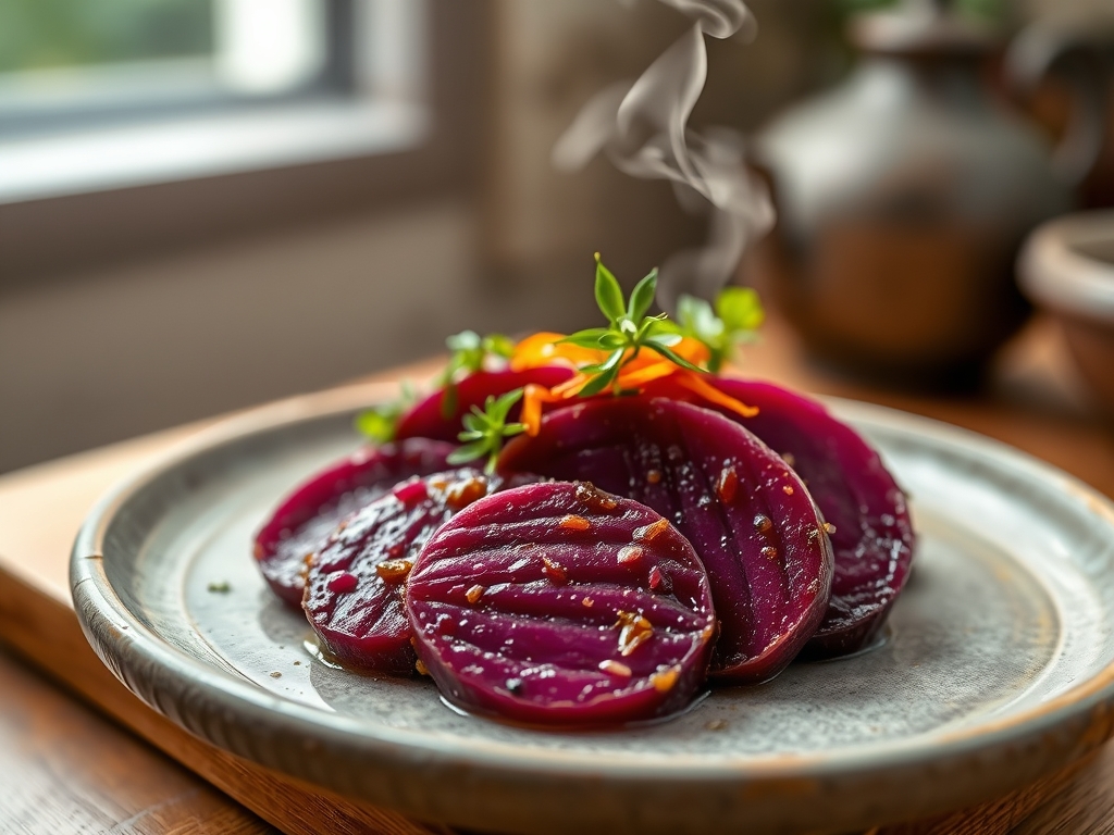 Freshly prepared japanese purple sweet potato recipes
