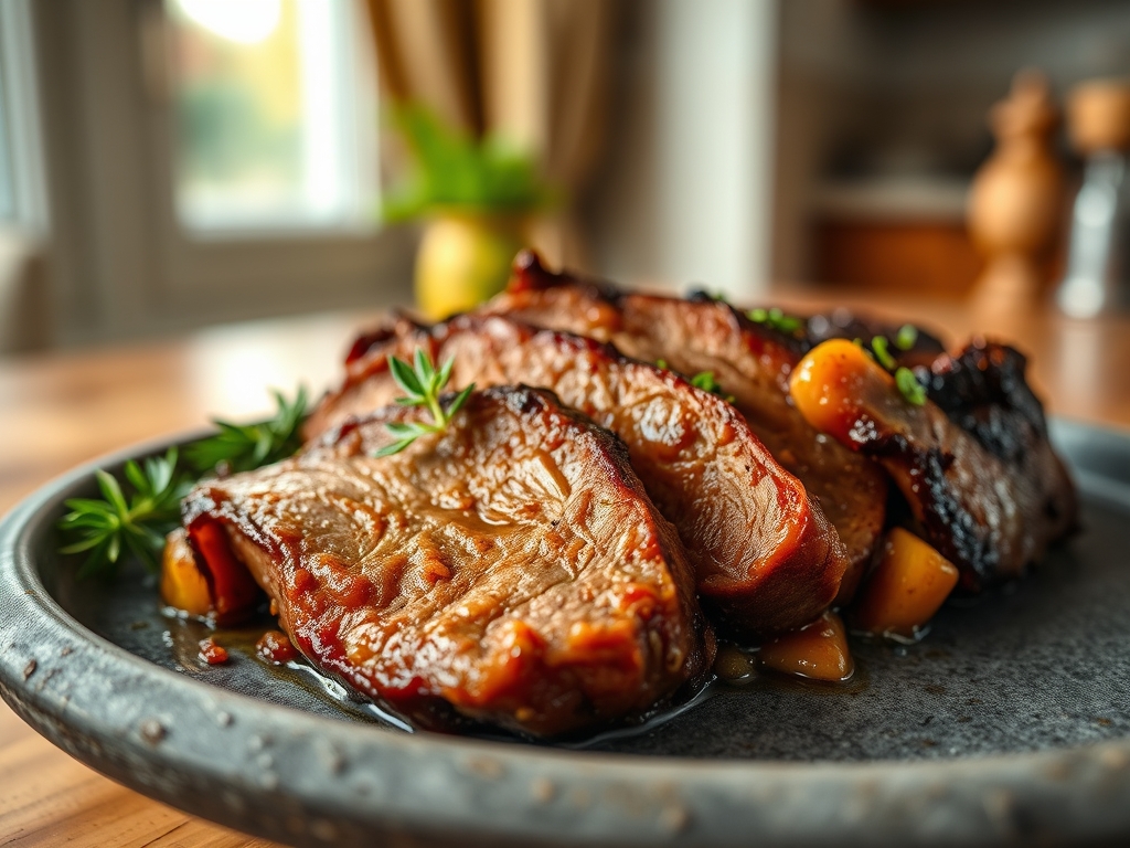 Freshly prepared oven roasted brisket beef recipes