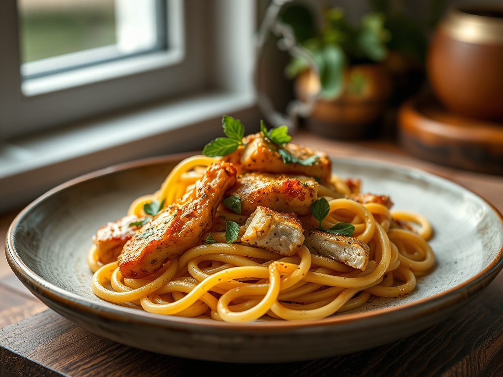 Freshly prepared pasta with chicken recipes healthy