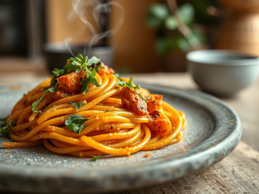 Freshly prepared sweet potato recipes pasta