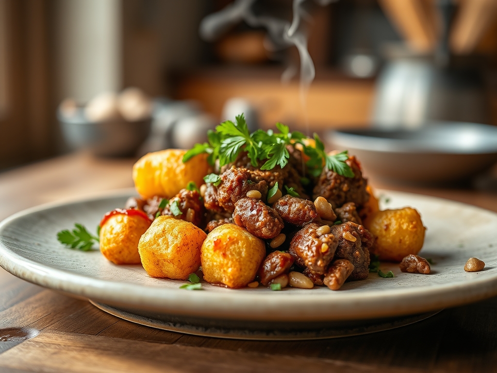 Freshly prepared tater tot and ground beef recipes